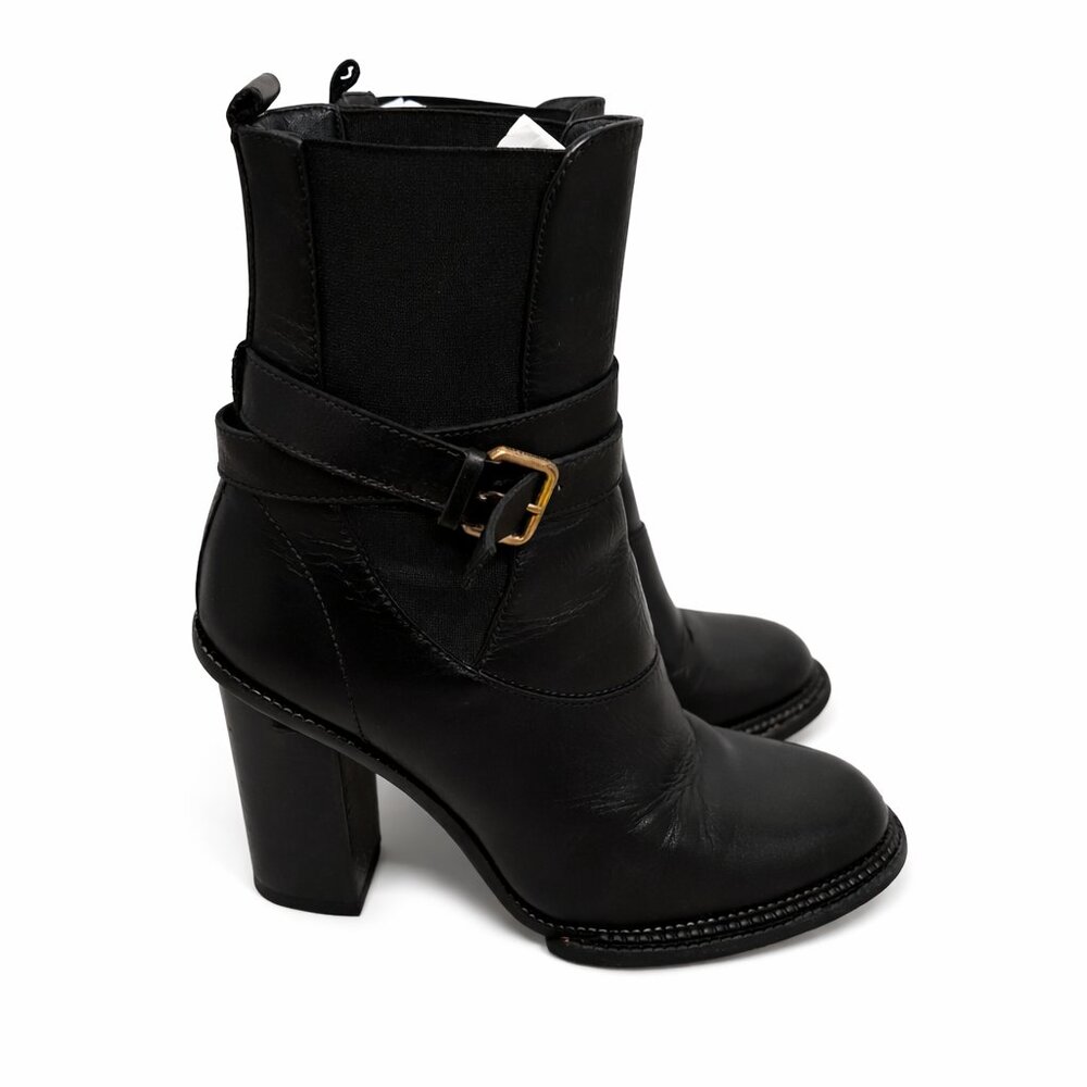 Derek Lam Black Leather Chelsea Booties – EU 39 – Block Heel Ankle Boots – Made - Picture 1 of 5
